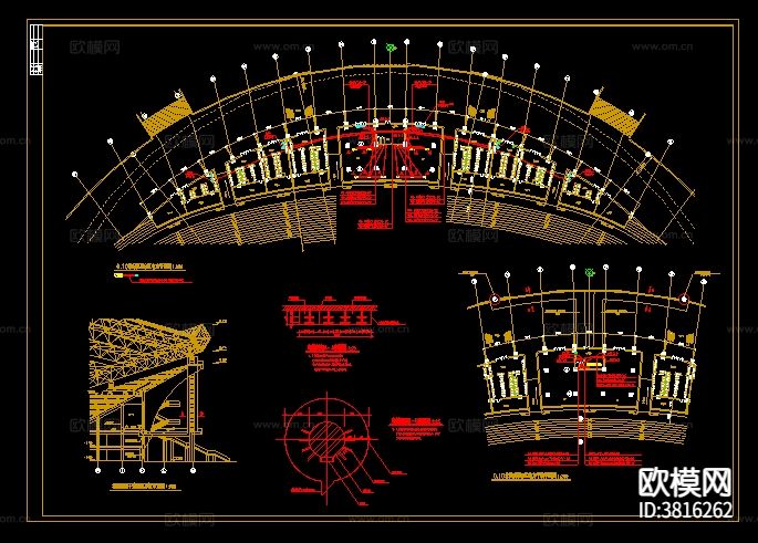 某大型31989平米综合甲级体育馆电力平面图下载（渲染图4）