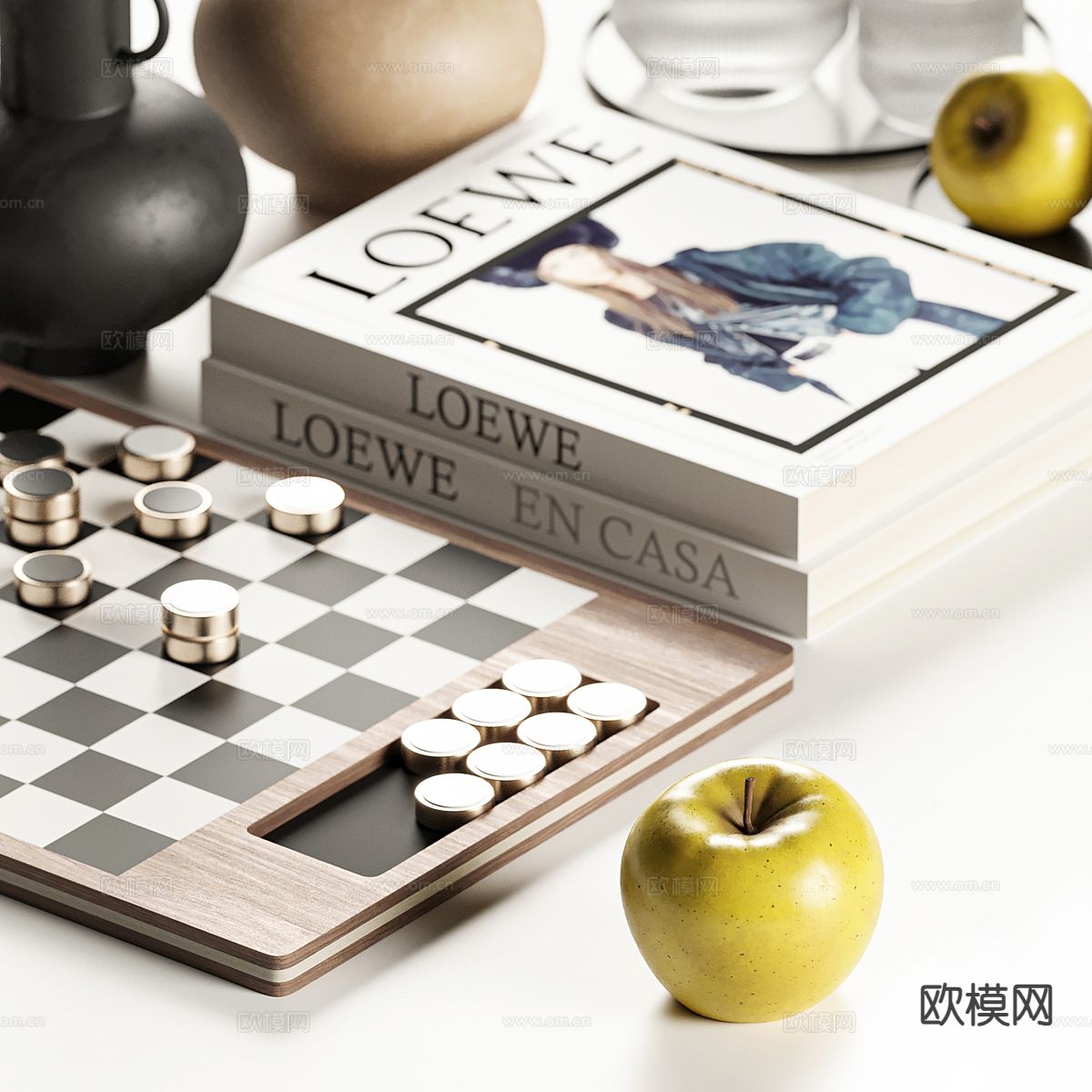 摆件 陈设 装饰品 棋盘3d模型