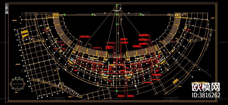某大型31989平米综合甲级体育馆电力平面图下载（渲染图1）