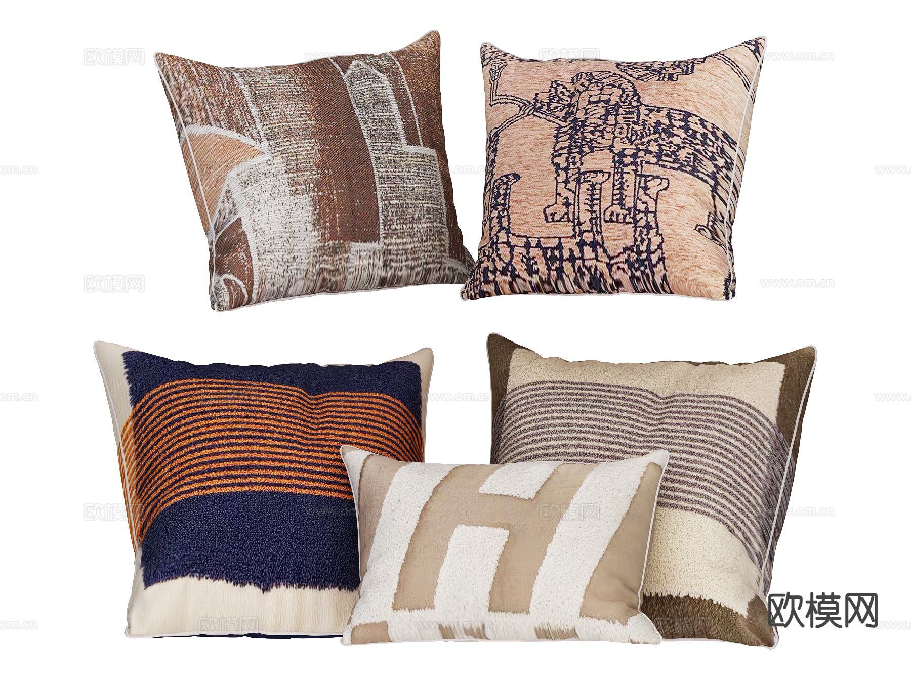 现代靠枕 抱枕su模型下载（渲染图2）