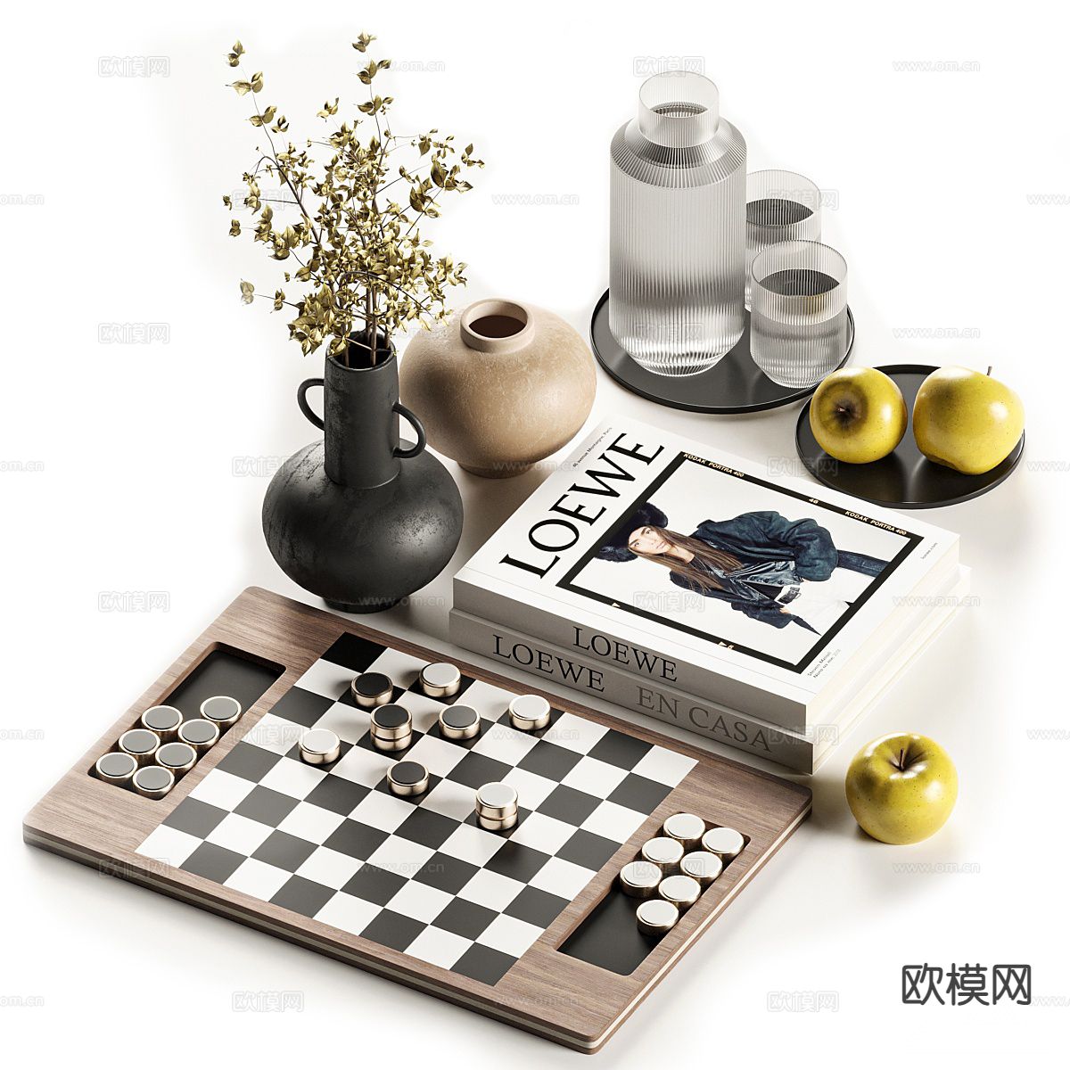 摆件 陈设 装饰品 棋盘3d模型