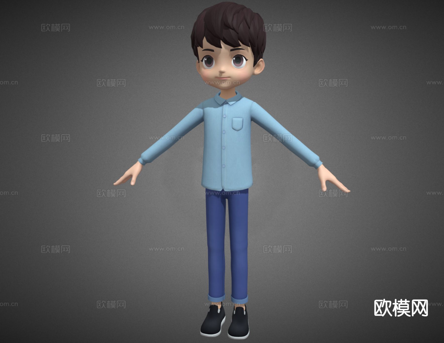 卡通男孩 儿童 小学生3d模型