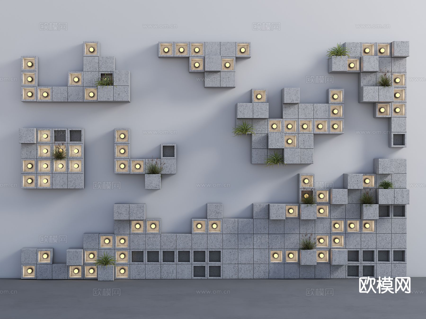 户外庭院灯 方块壁灯 花园布置灯 外墙装饰壁灯3d模型