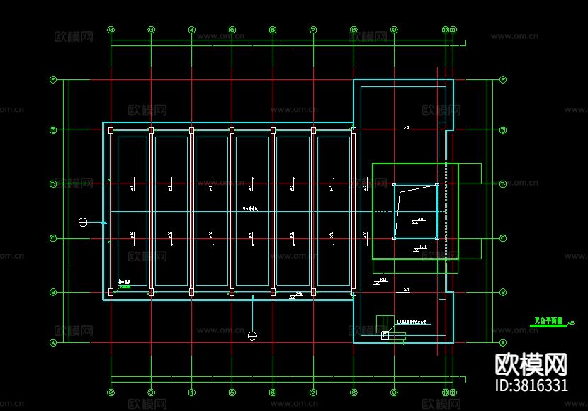 长46米 宽31.2米 2层游泳馆建筑cad施工图