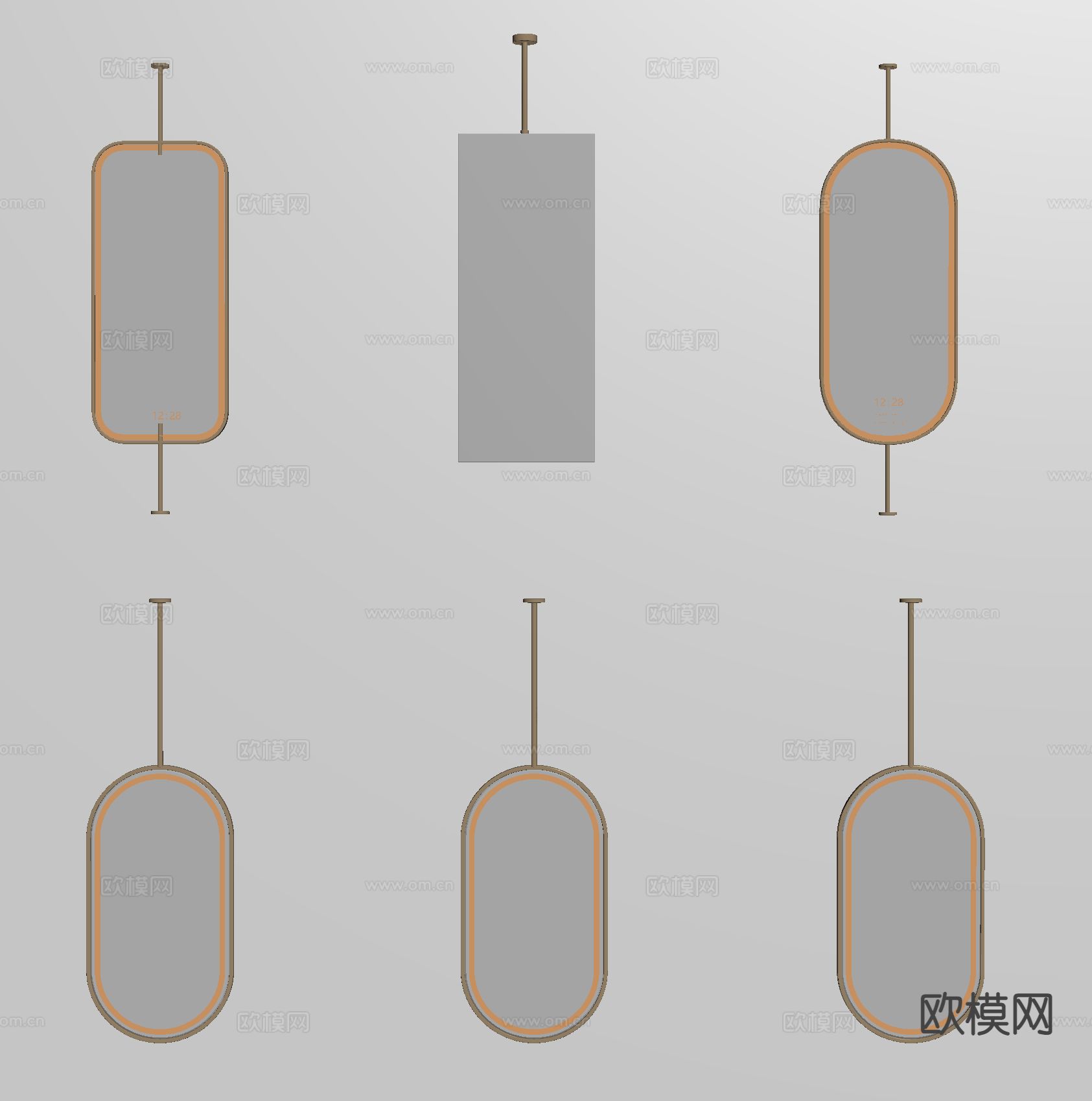 现代镜子 浴室镜 化妆镜 卫浴镜 挂镜su模型