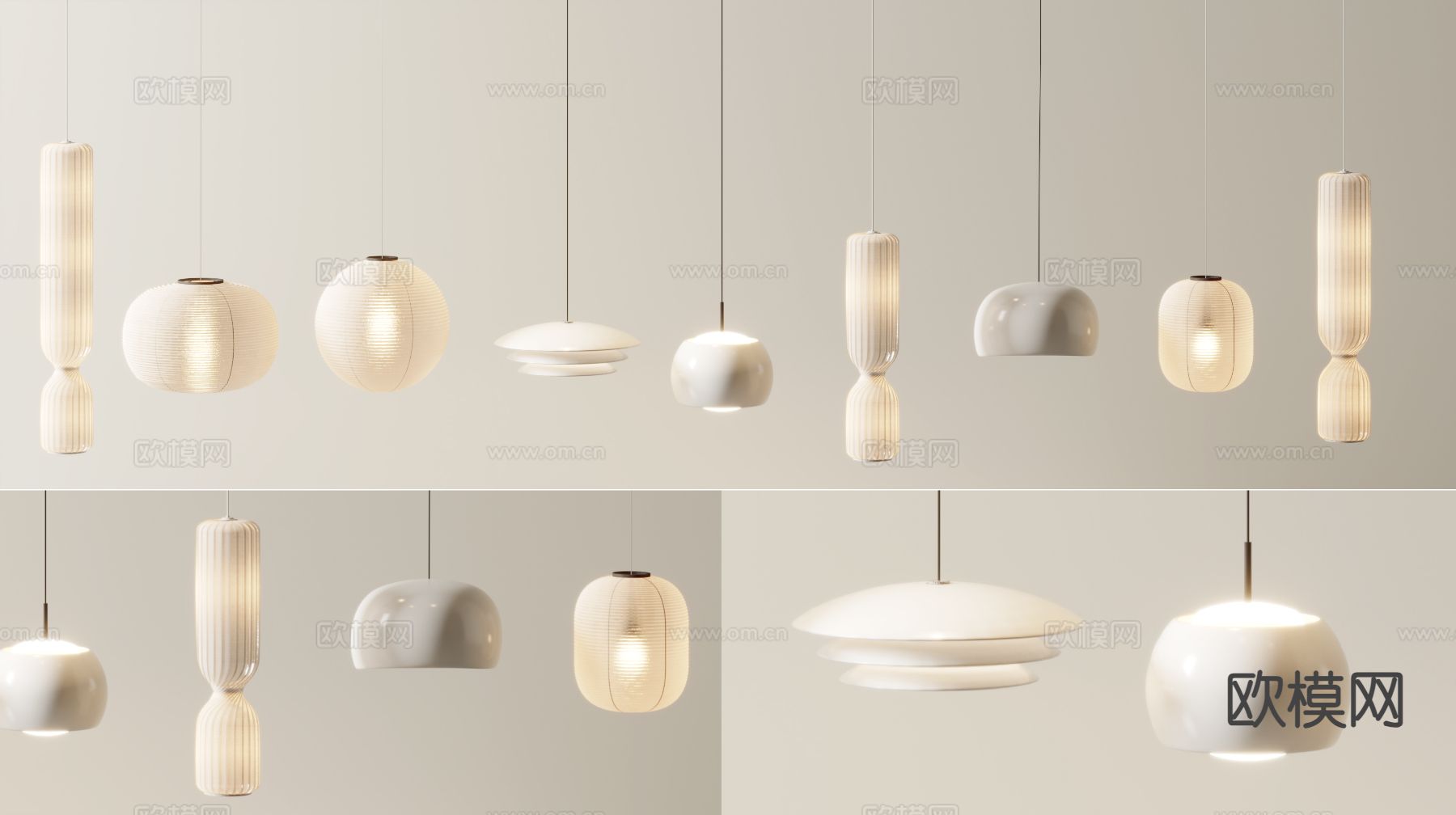 现代吊灯su模型下载（渲染图2）