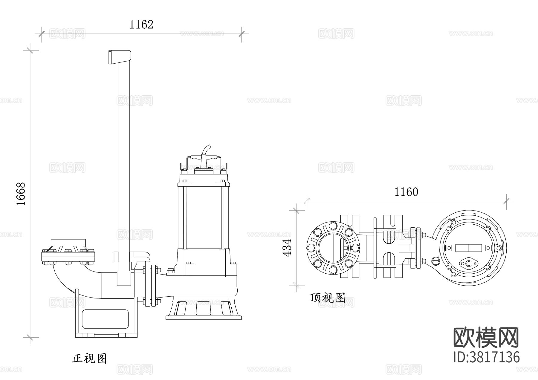 潜水电泵 水下泵 水泵CAD图块