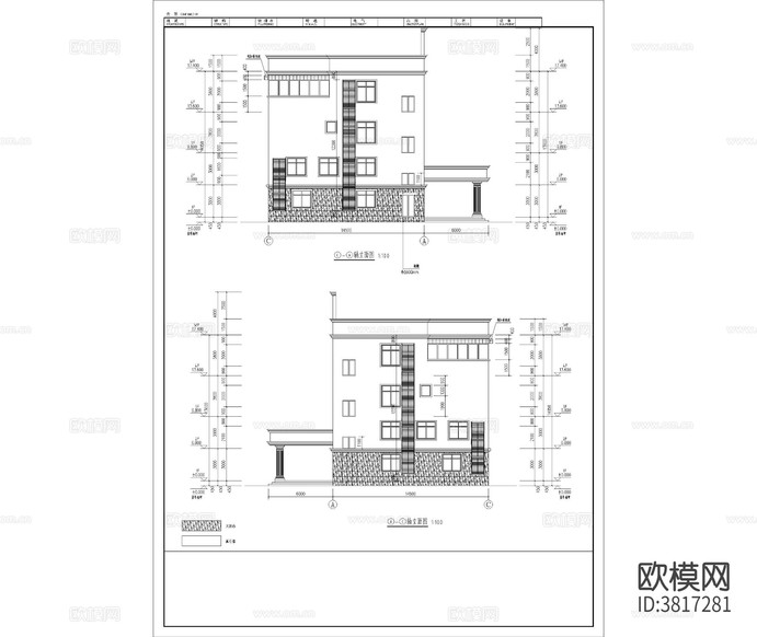 交通分局大樓 建筑 自建房CAD施工圖下載(渲染圖5)