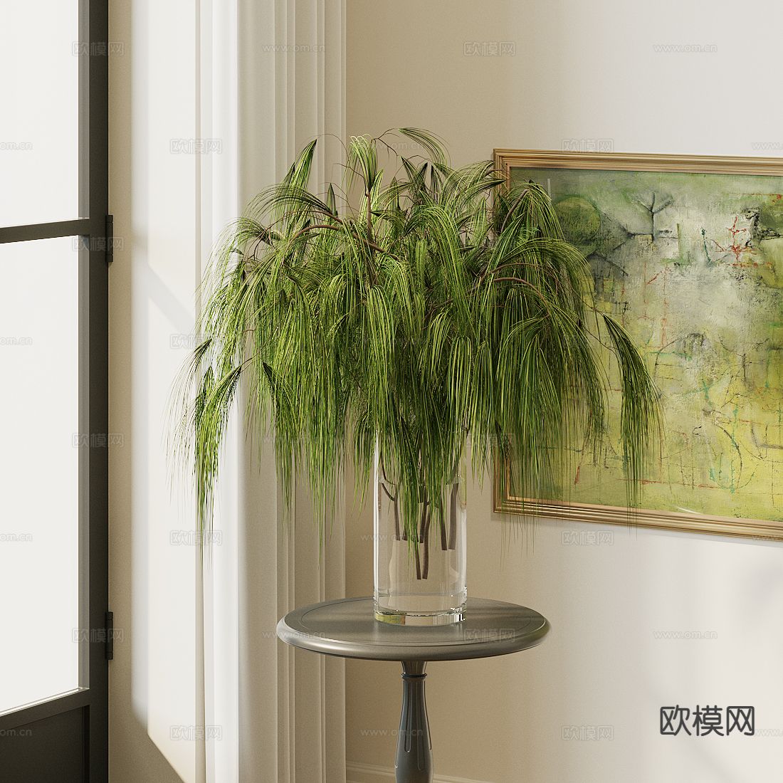 现代花瓶 花艺 插花 绿植3d模型