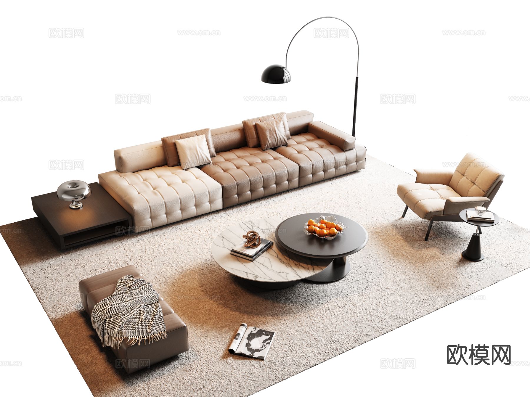 意式组合沙发3d模型下载