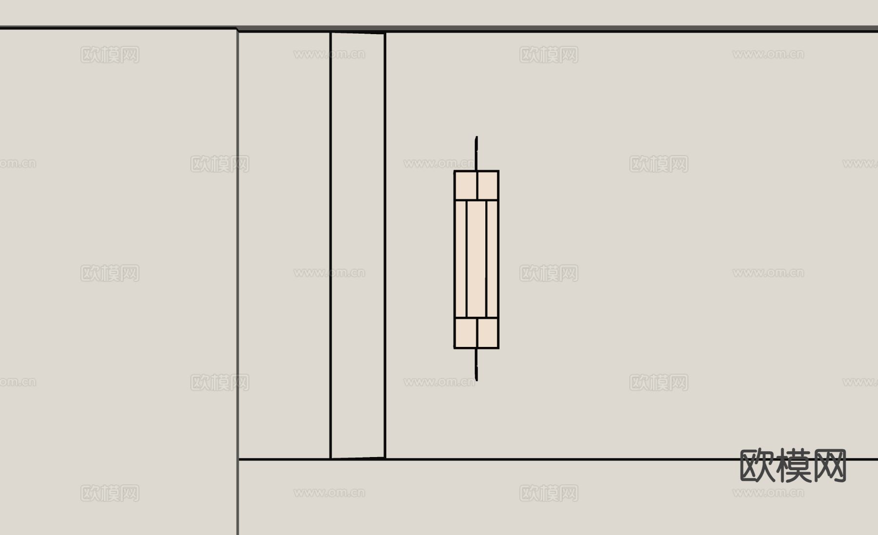 新中式壁灯 铁艺壁灯su模型