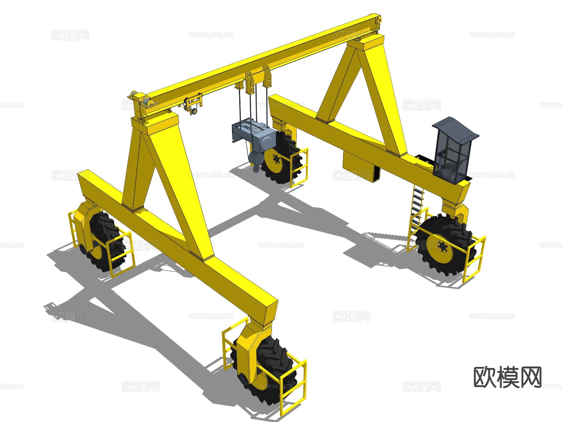 轮式龙门吊车su模型