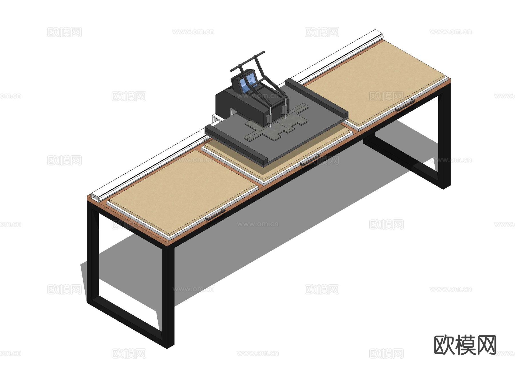 现代工作台 操作台su模型