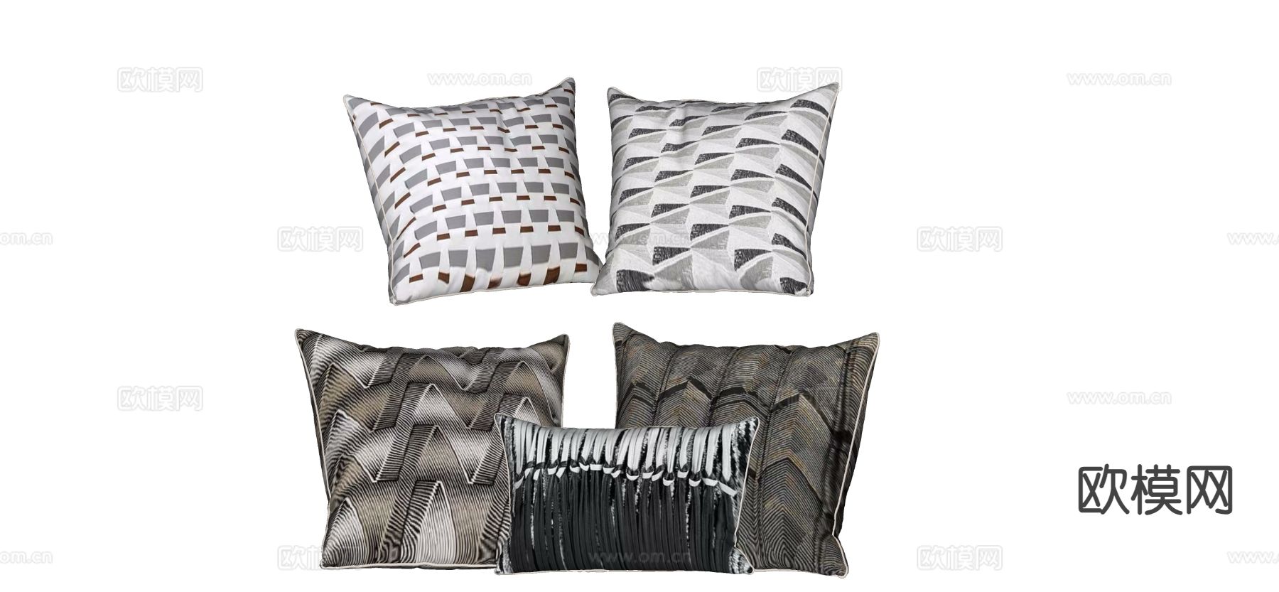 现代靠枕 抱枕su模型下载（渲染图1）