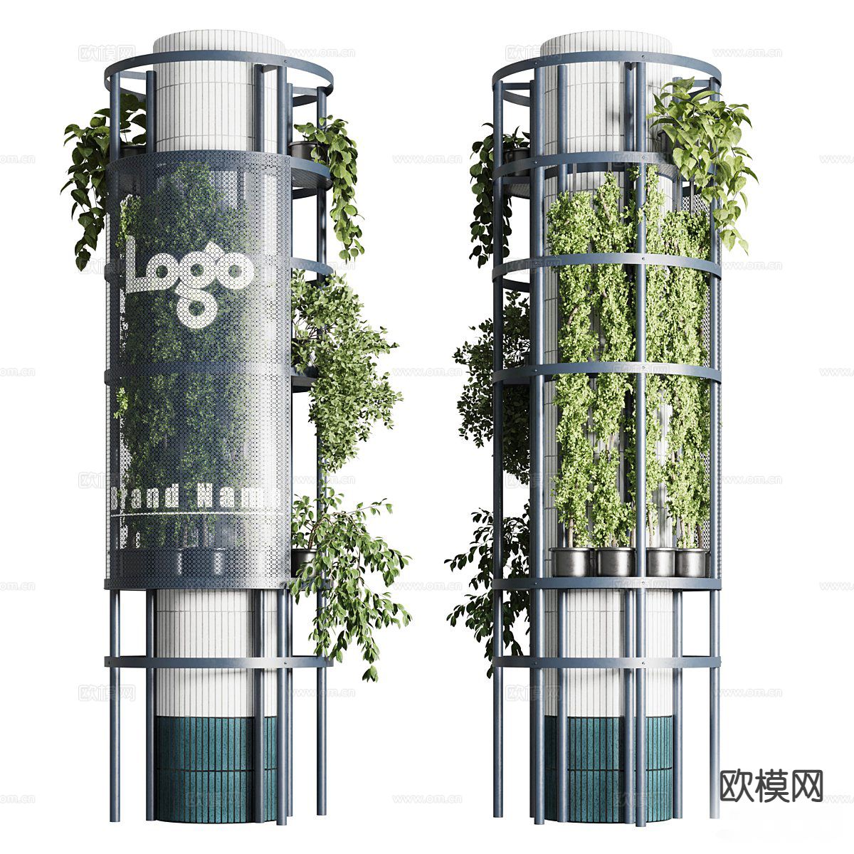 植物墙 包柱 柱子3d模型