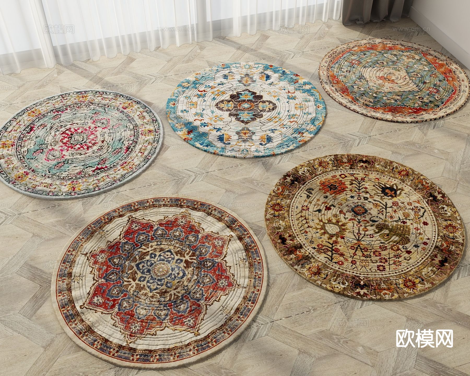 美式地毯su模型下载（渲染图2）