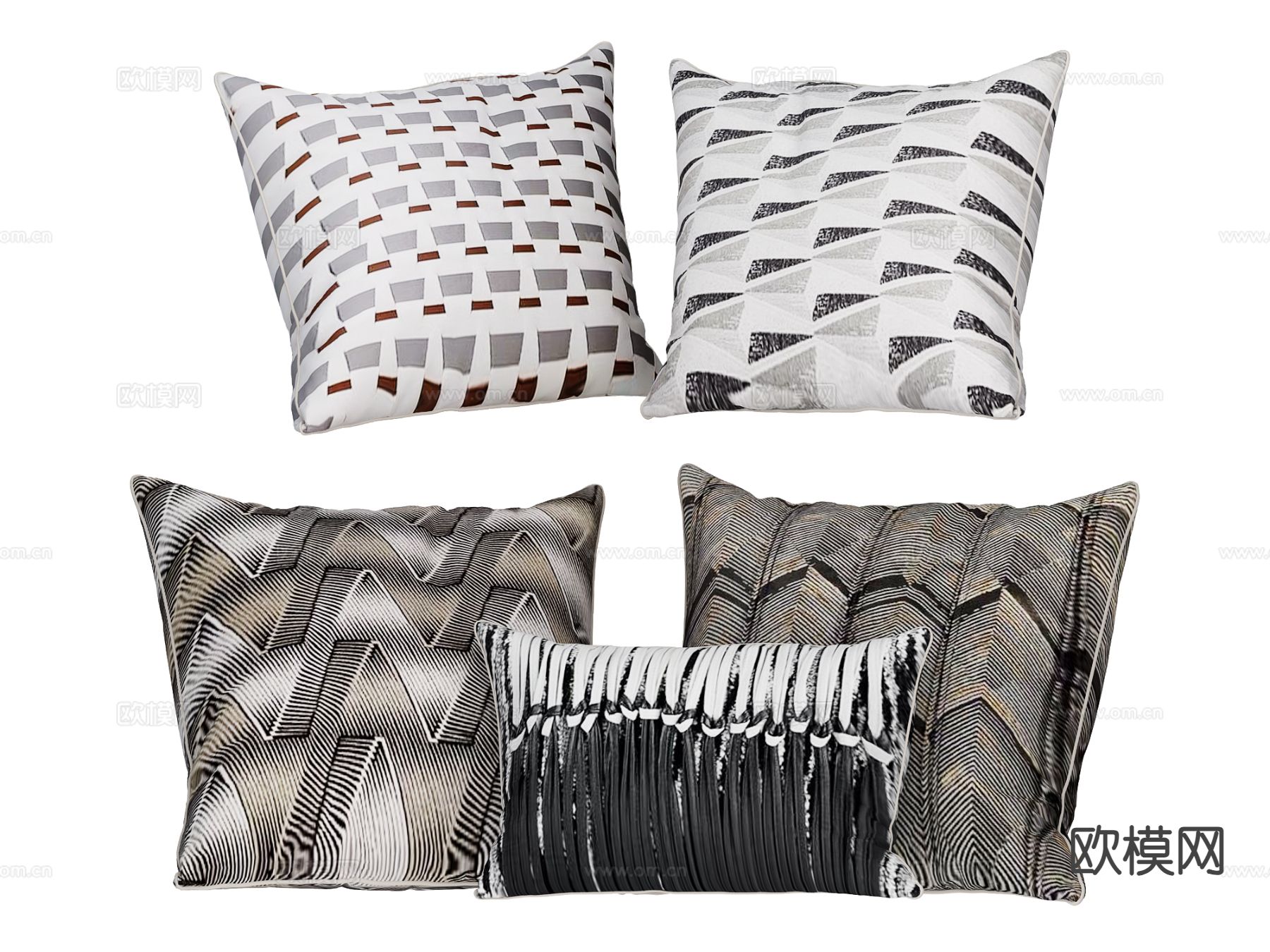 现代靠枕 抱枕su模型下载（渲染图2）