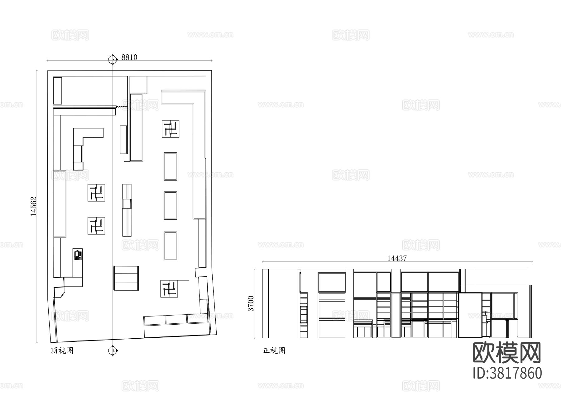 服装精品店 时装精品店CAD平面图