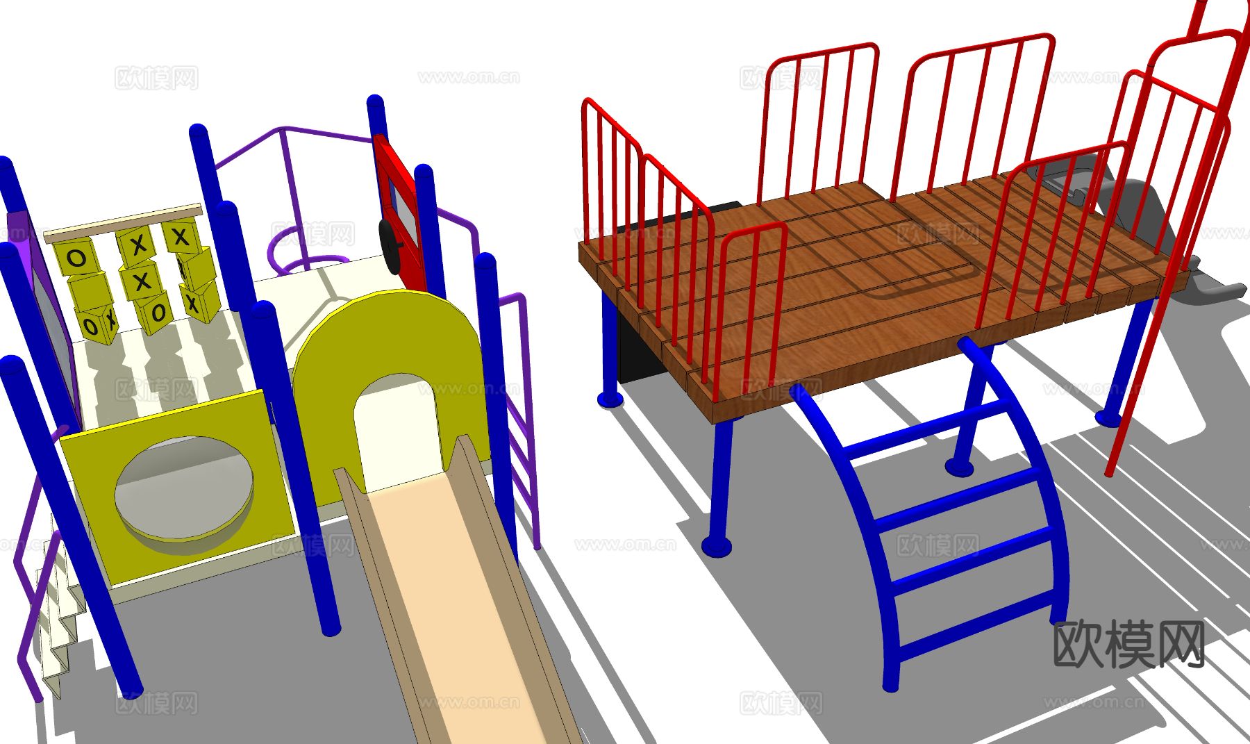 儿童游乐设备 滑滑梯su模型