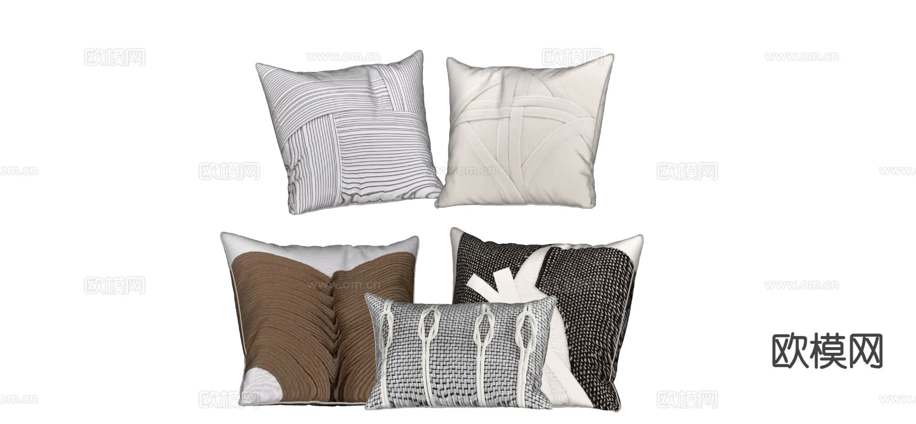 现代靠枕 抱枕su模型下载（渲染图1）