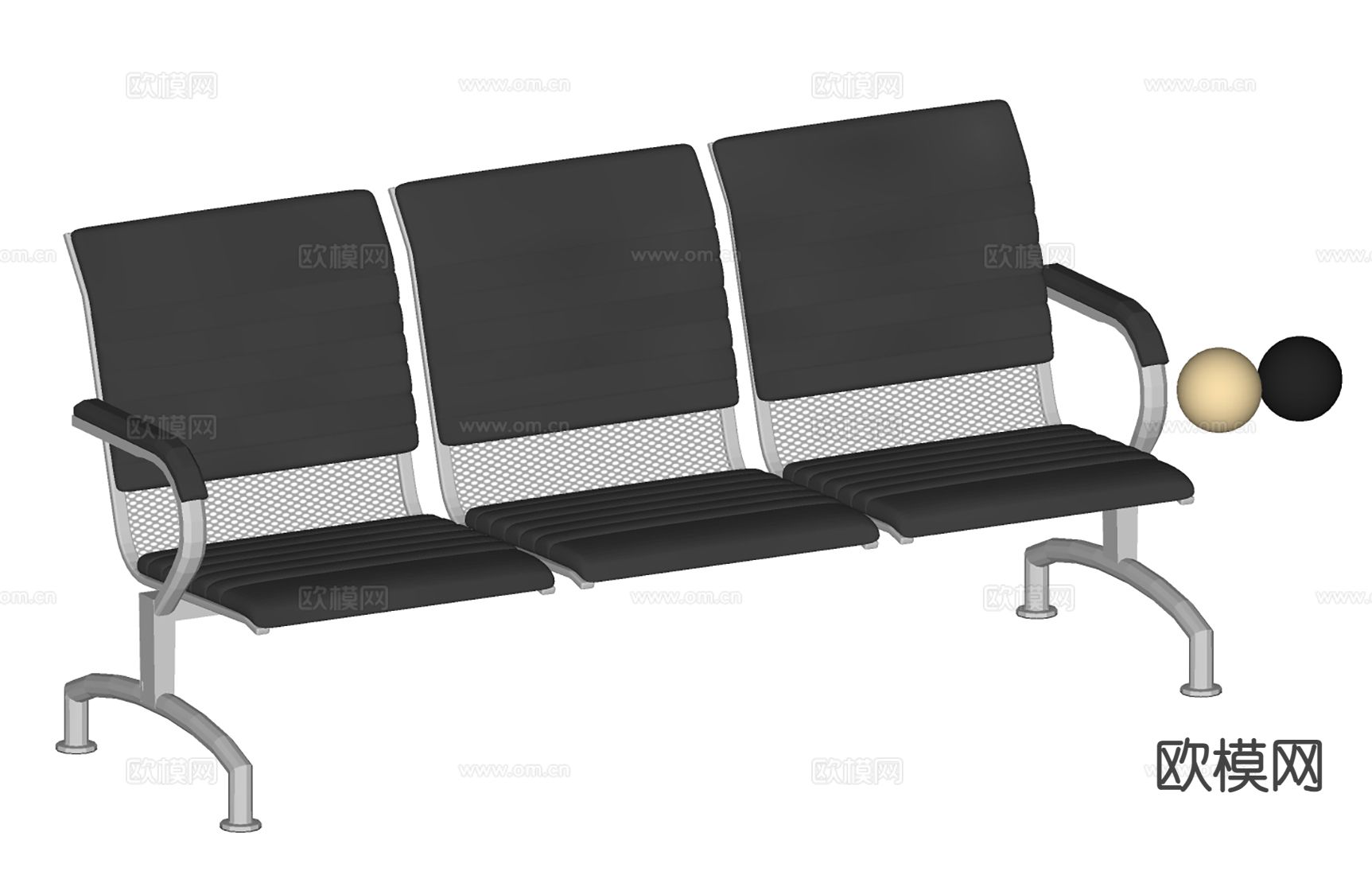 现代等候椅 公用椅su模型