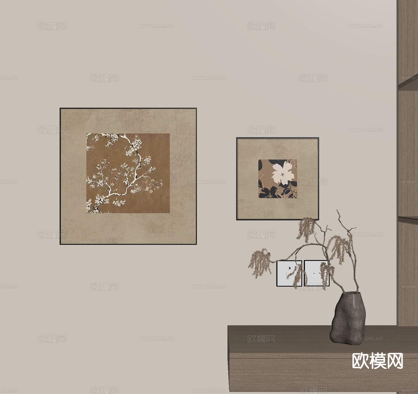 中古风挂画 复古挂画 艺术挂画su模型