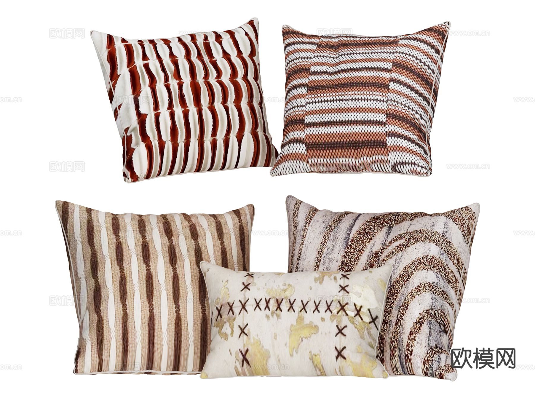 现代靠枕 抱枕su模型下载（渲染图2）