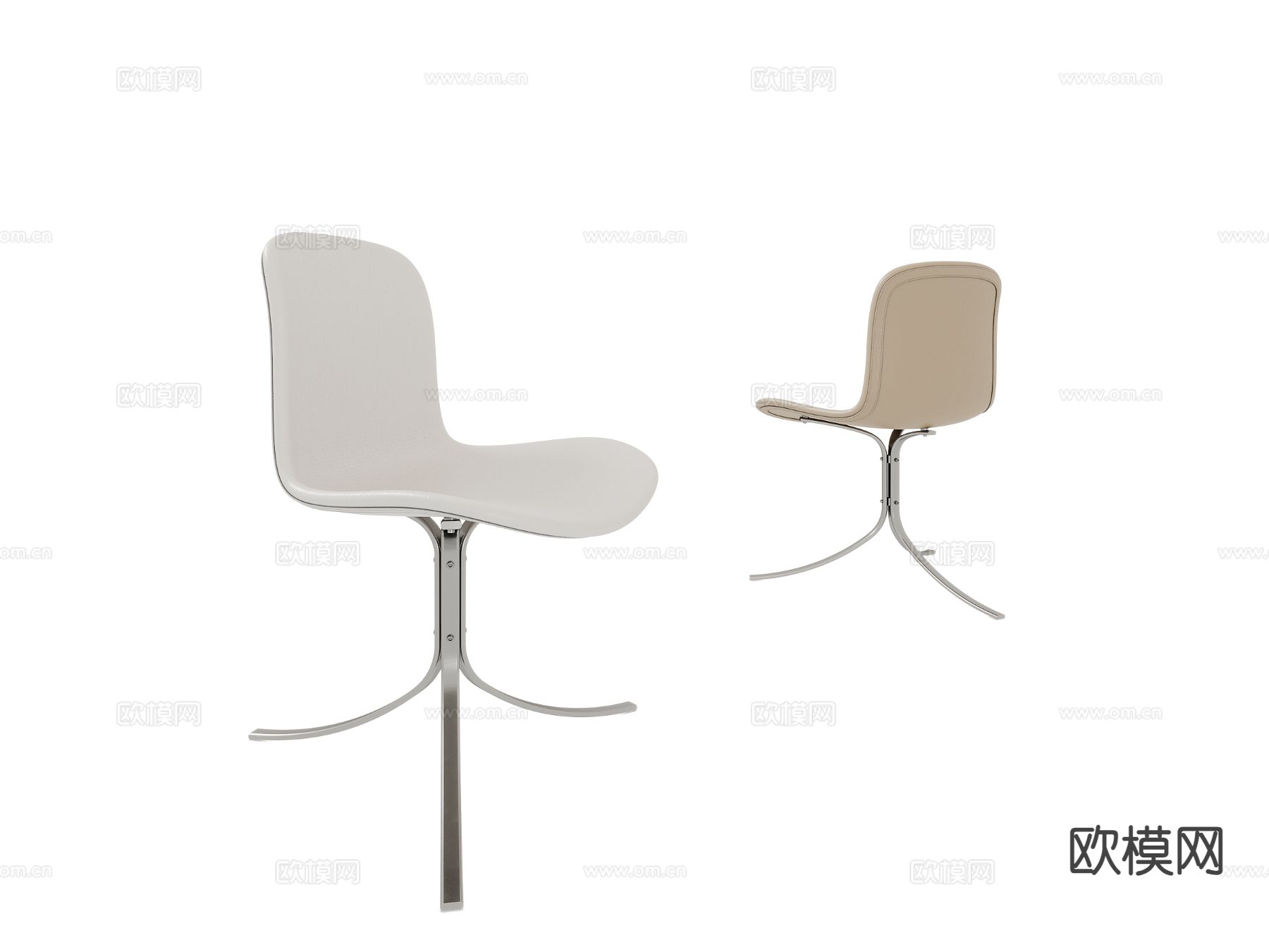 现代单椅 皮革椅 餐椅3d模型下载