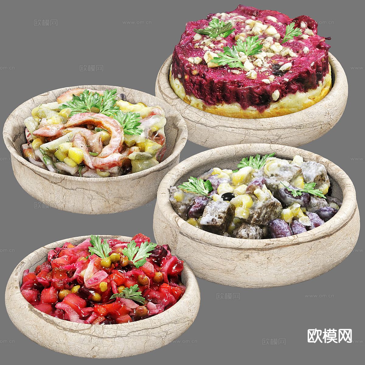 蔬菜沙拉 美食3d模型