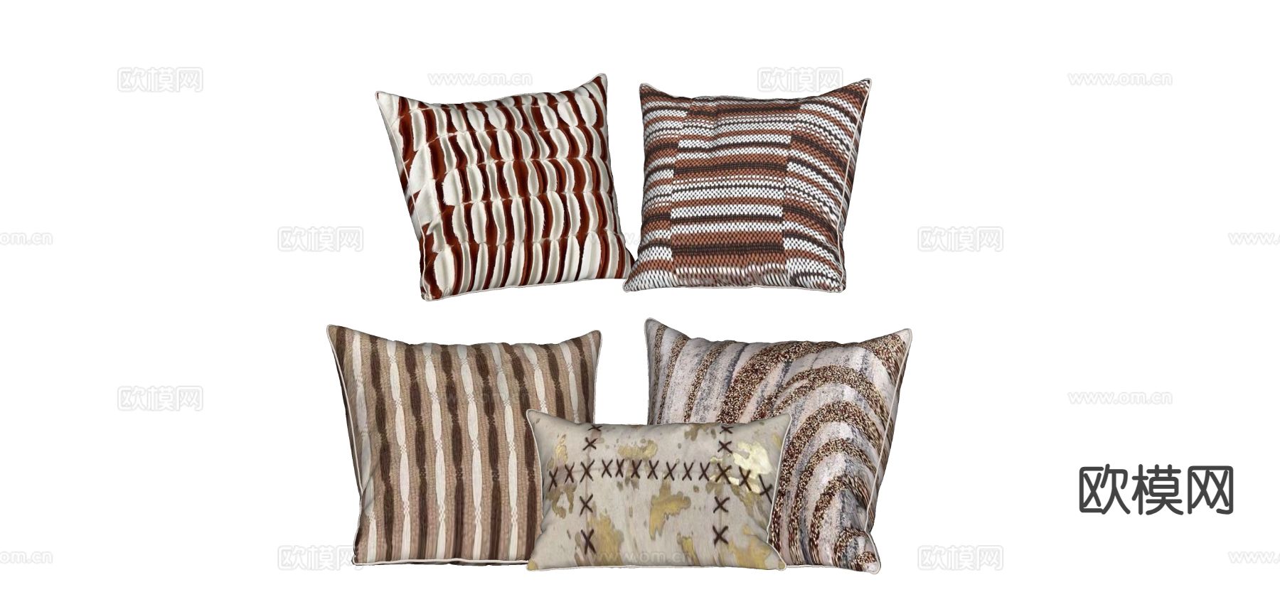 现代靠枕 抱枕su模型下载（渲染图1）