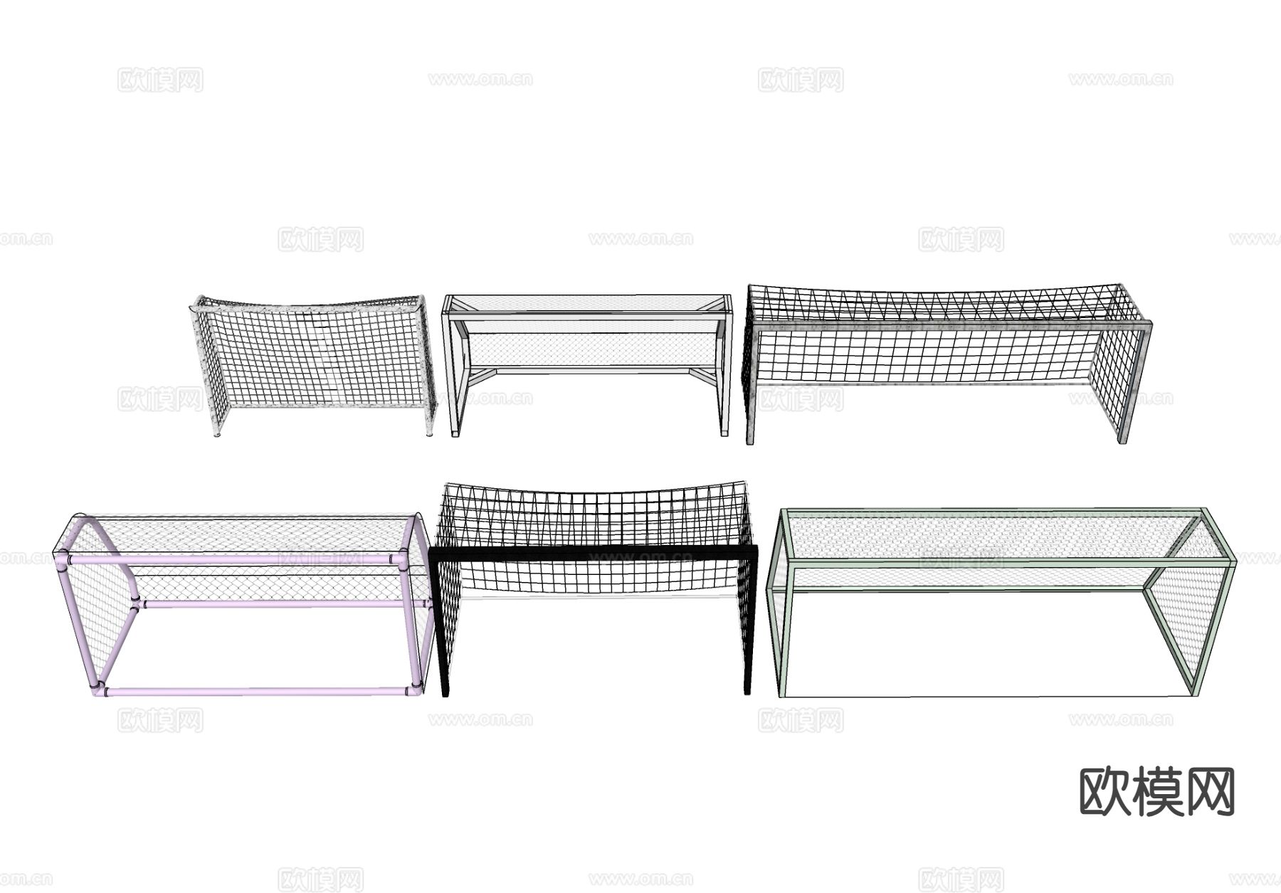 足球网架 网框球筐su模型