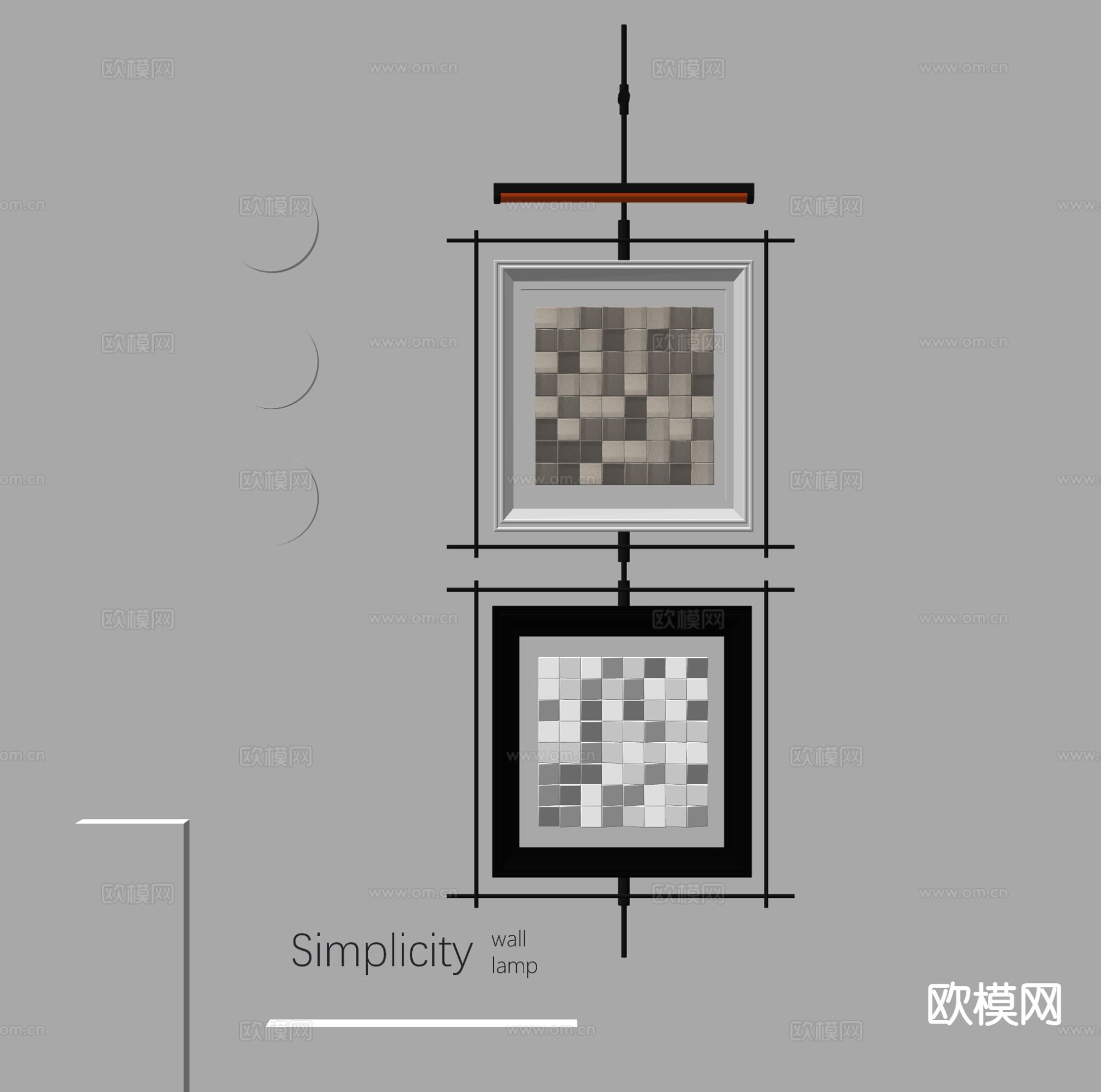 现代墙饰挂件su模型