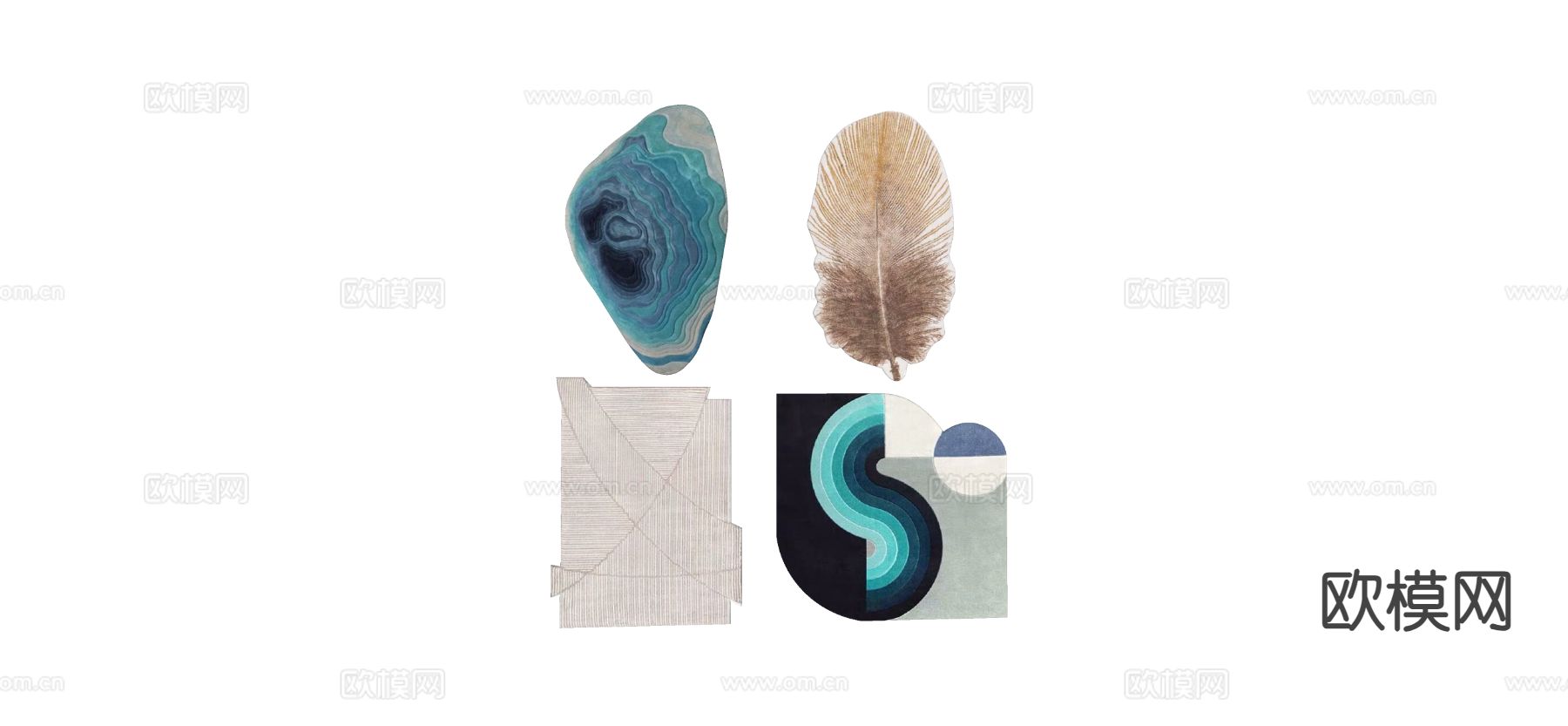 异形地毯 不规则地毯su模型下载（渲染图1）