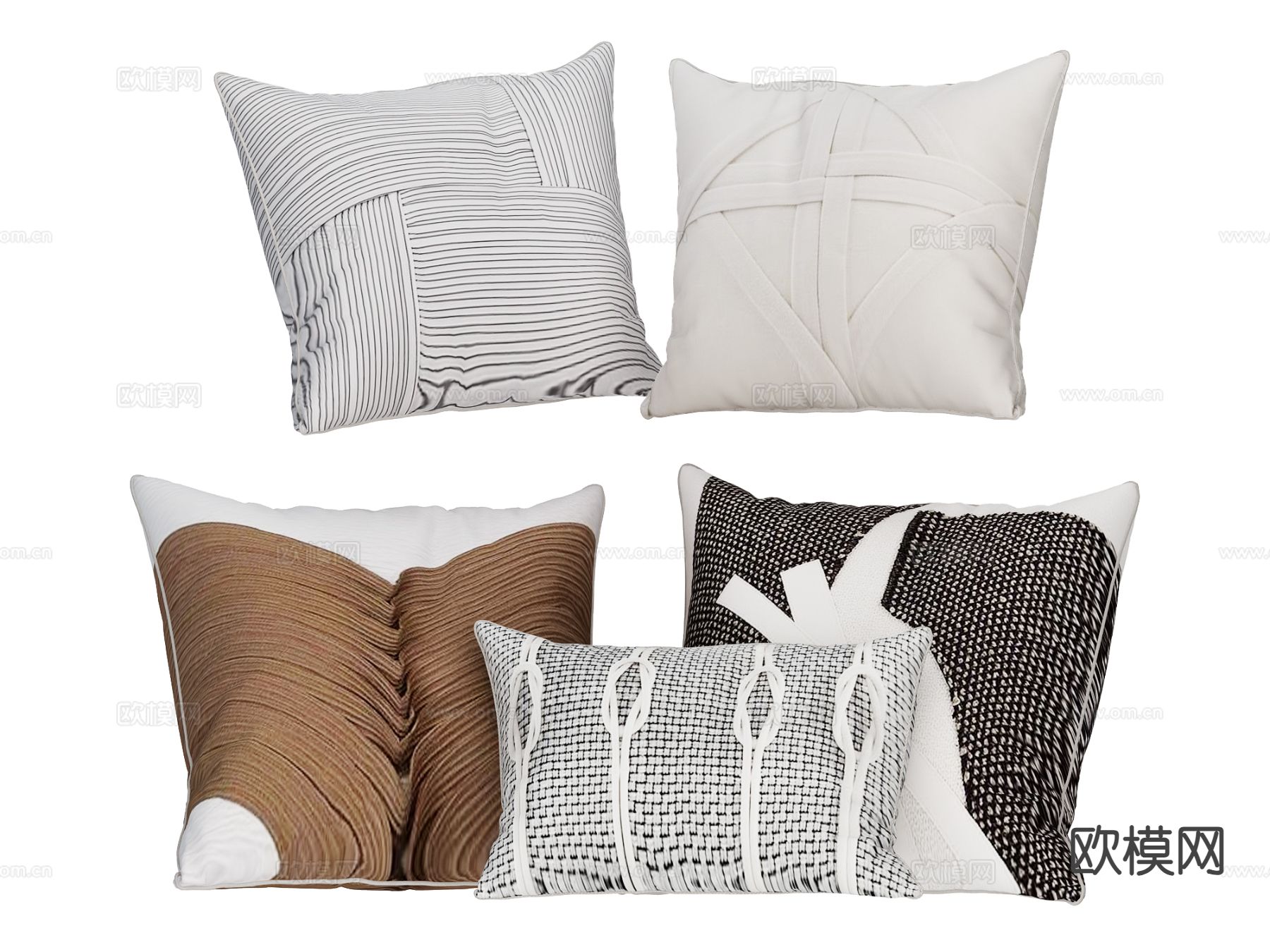 现代靠枕 抱枕su模型下载（渲染图2）