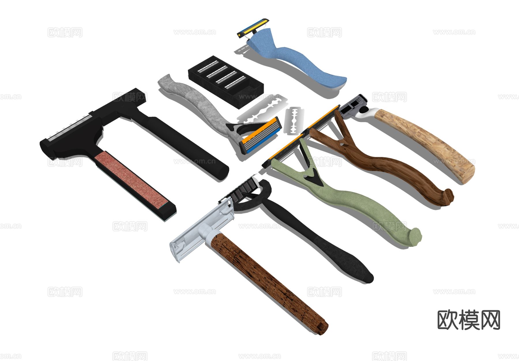 刮胡刀 剃须刀su模型下载（渲染图2）