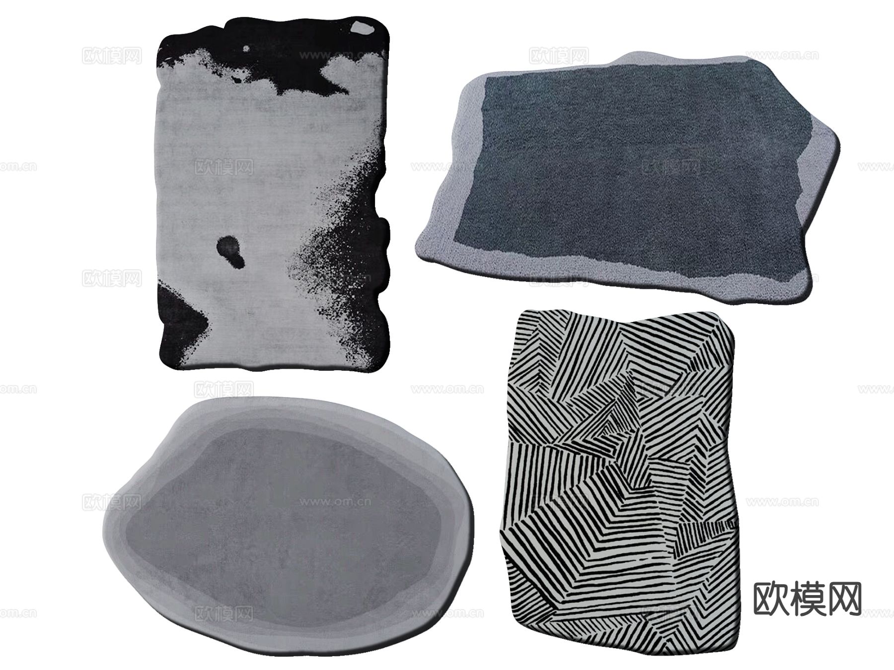 异形地毯 不规则地毯su模型下载（渲染图2）