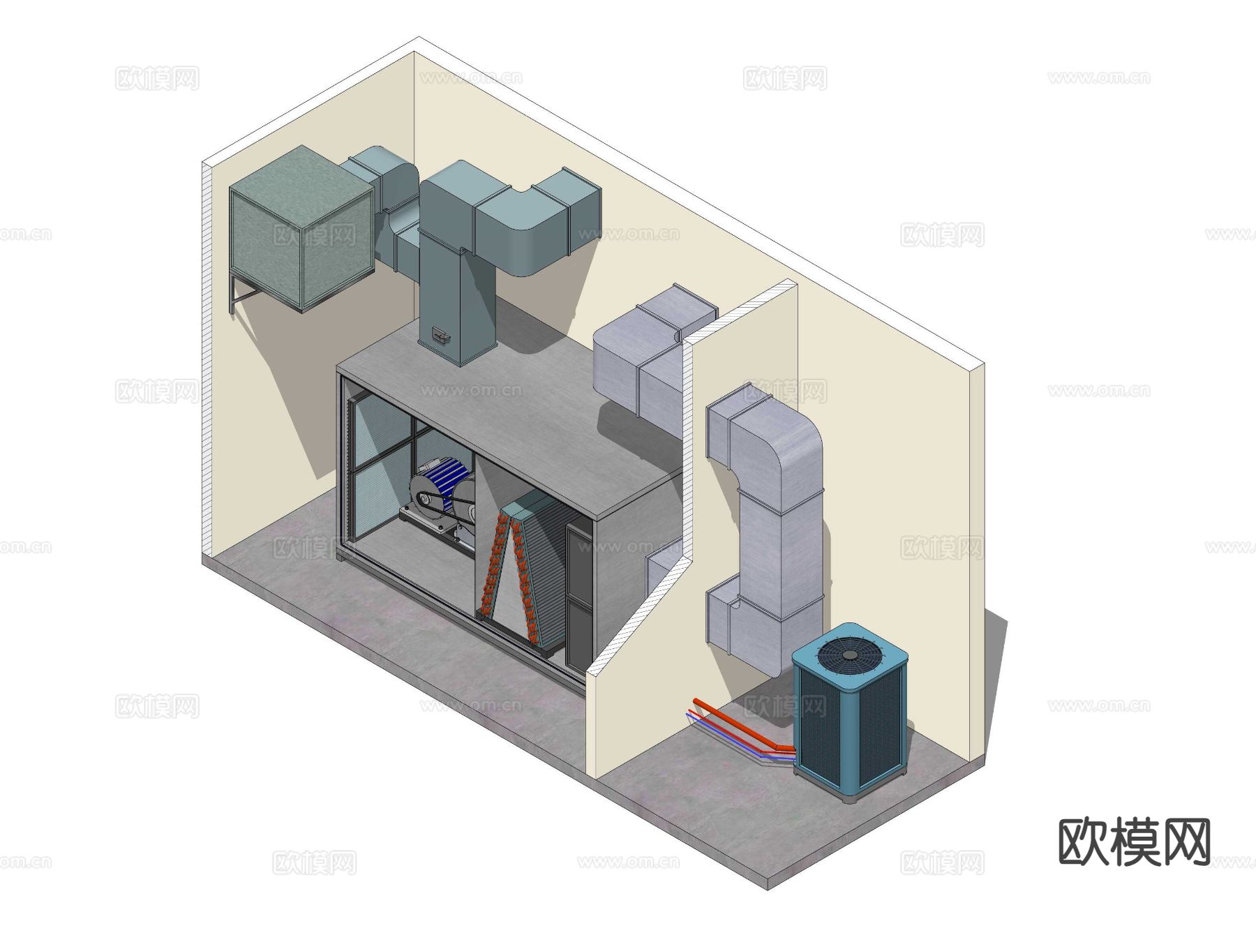 工业设备 空调风箱su模型