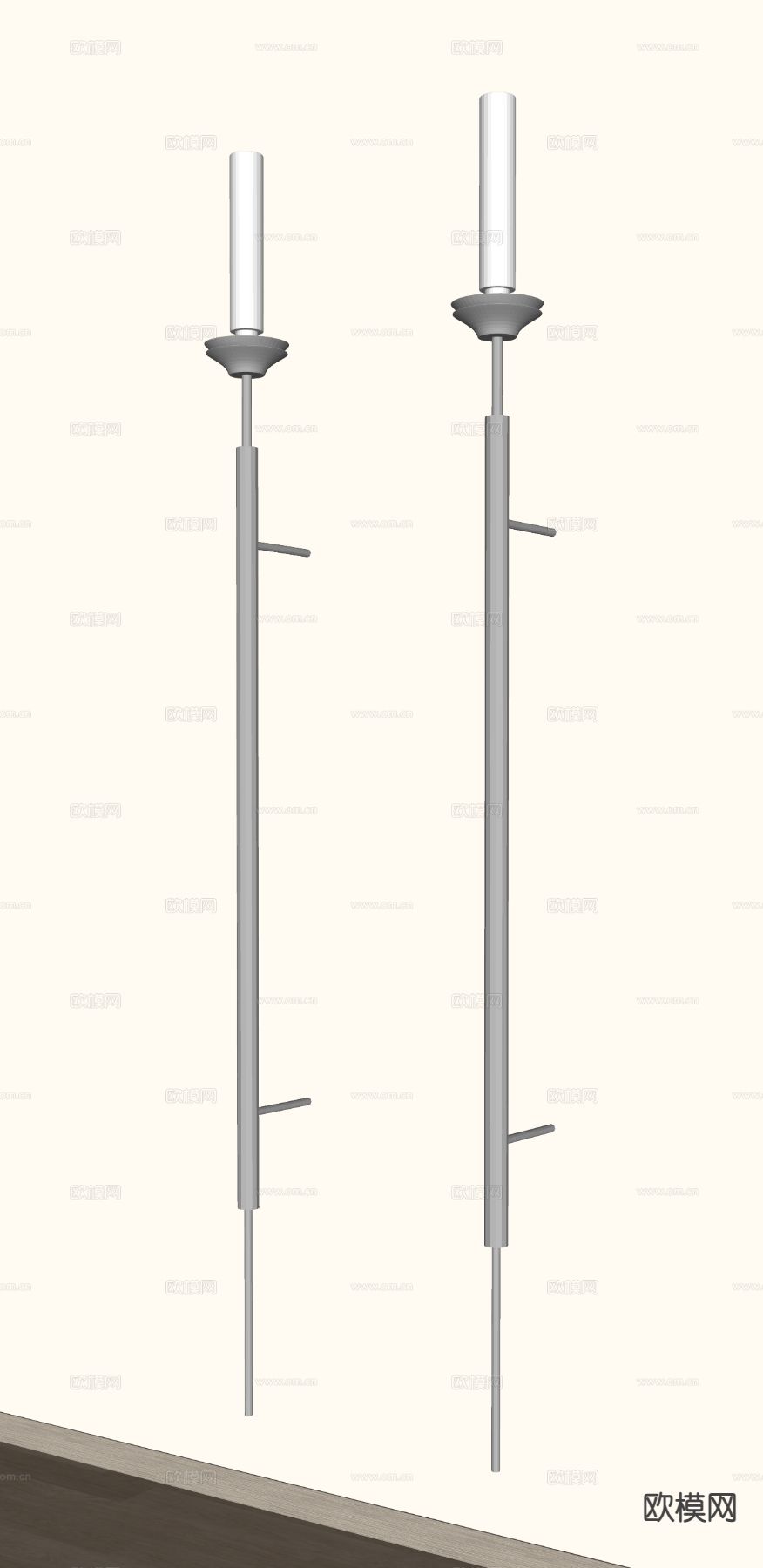 现代金属壁灯 长条壁灯 大型壁灯su模型