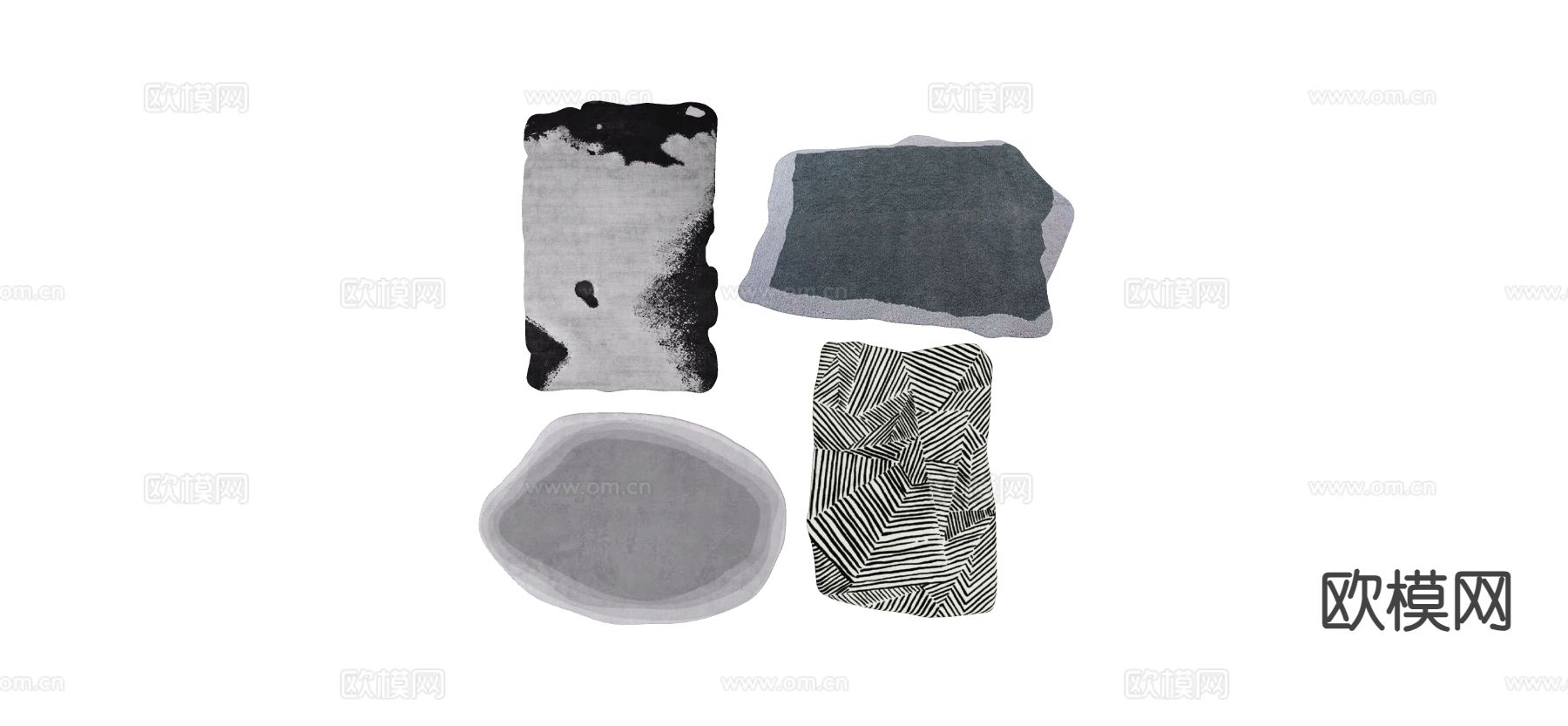 异形地毯 不规则地毯su模型下载（渲染图1）