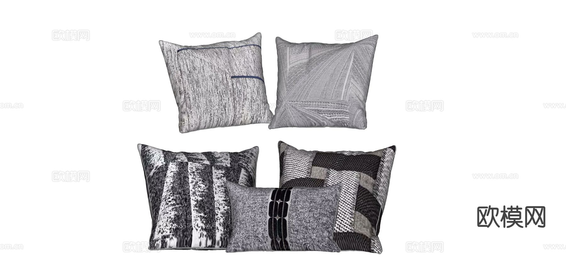 现代靠枕 抱枕su模型下载（渲染图1）
