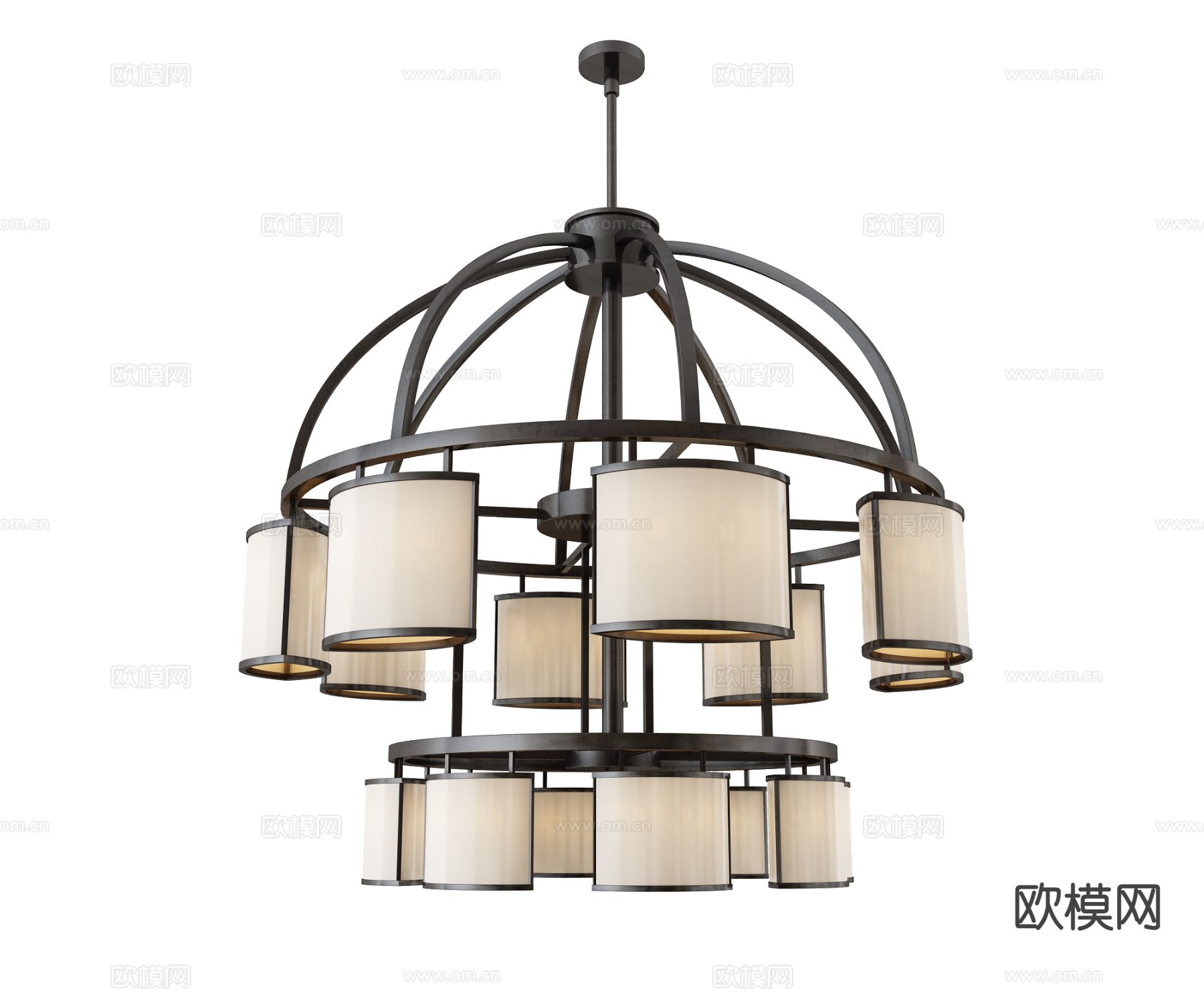 美式吊灯su模型下载（渲染图2）