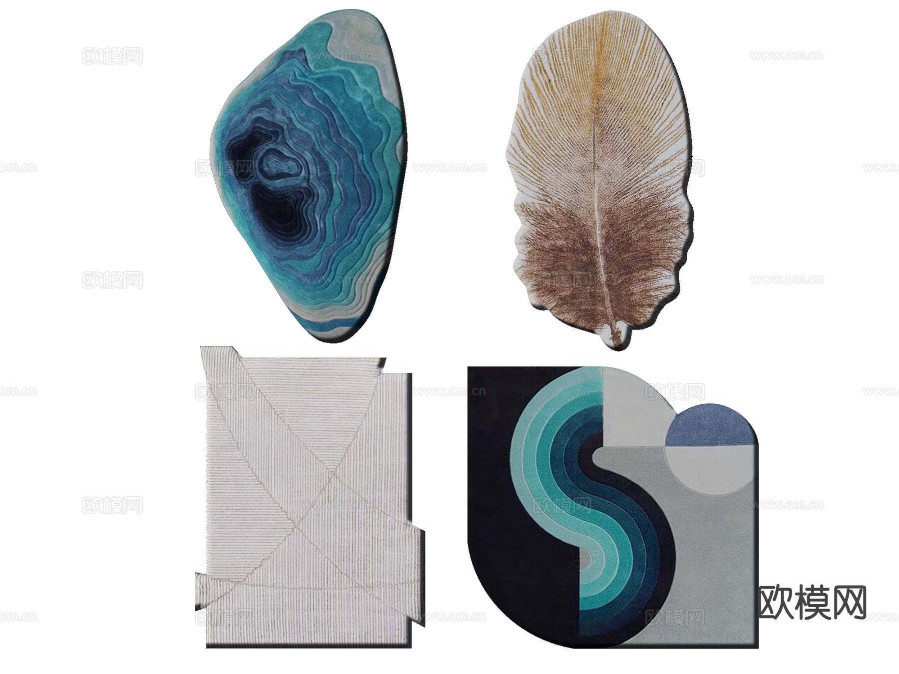 异形地毯 不规则地毯su模型下载（渲染图2）