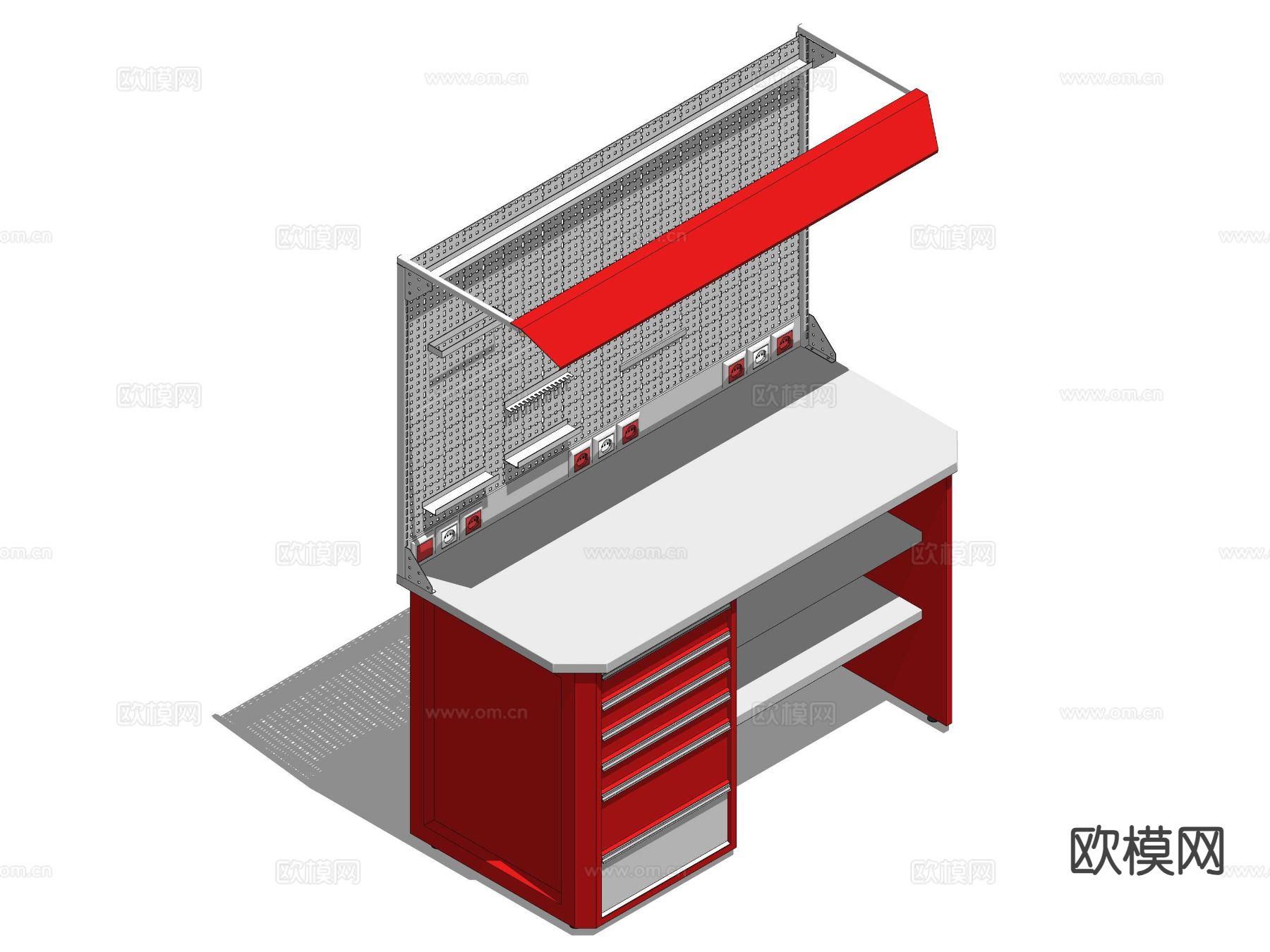 现代工作台 维修台su模型