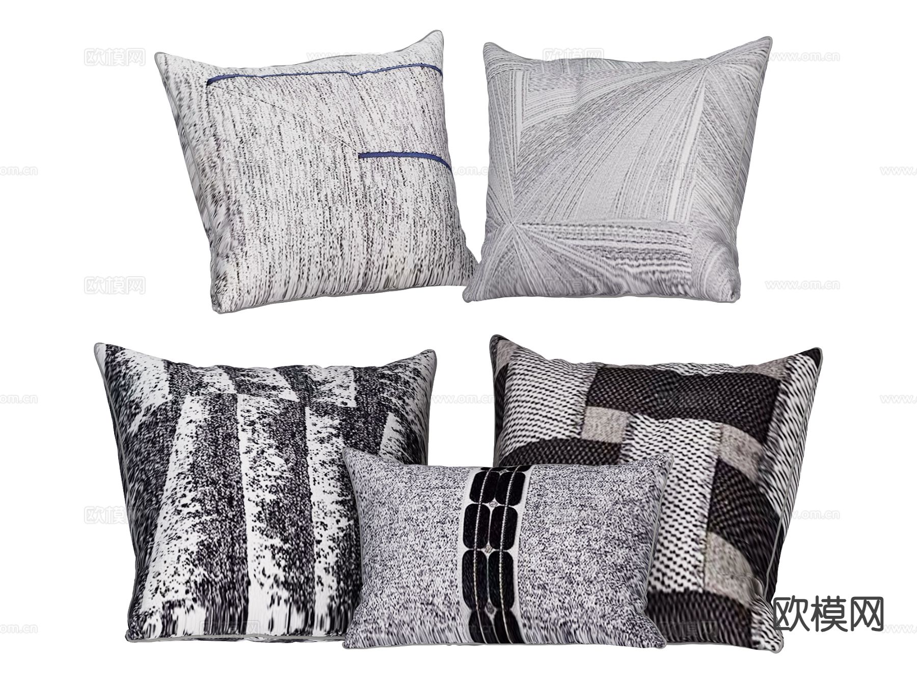 现代靠枕 抱枕su模型下载（渲染图2）