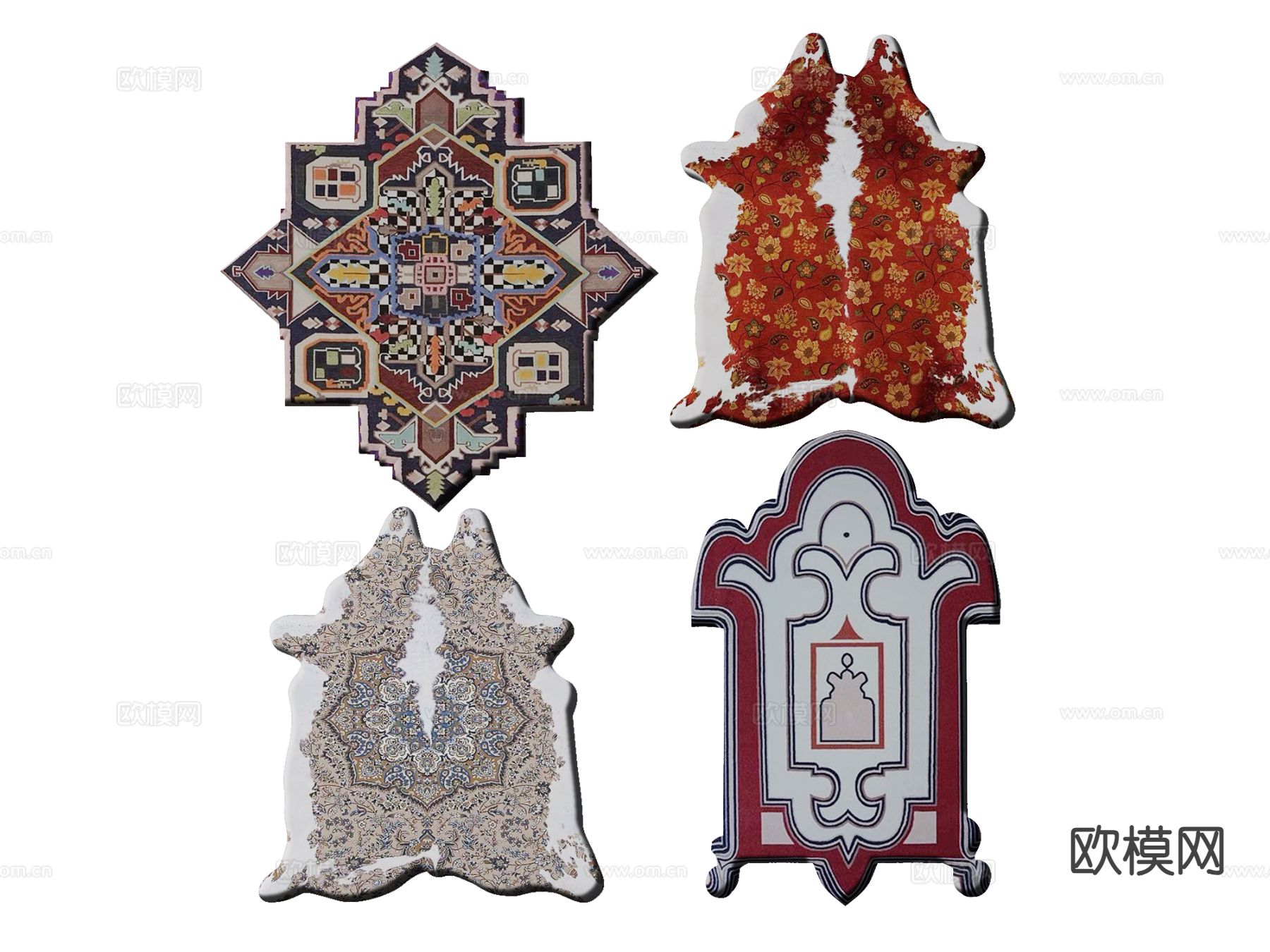 异形地毯 不规则地毯su模型下载（渲染图2）