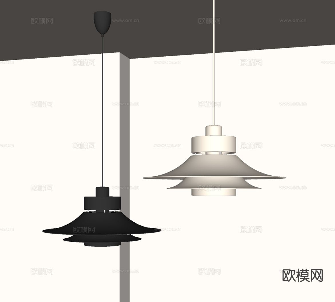 北欧飞碟吊灯su模型
