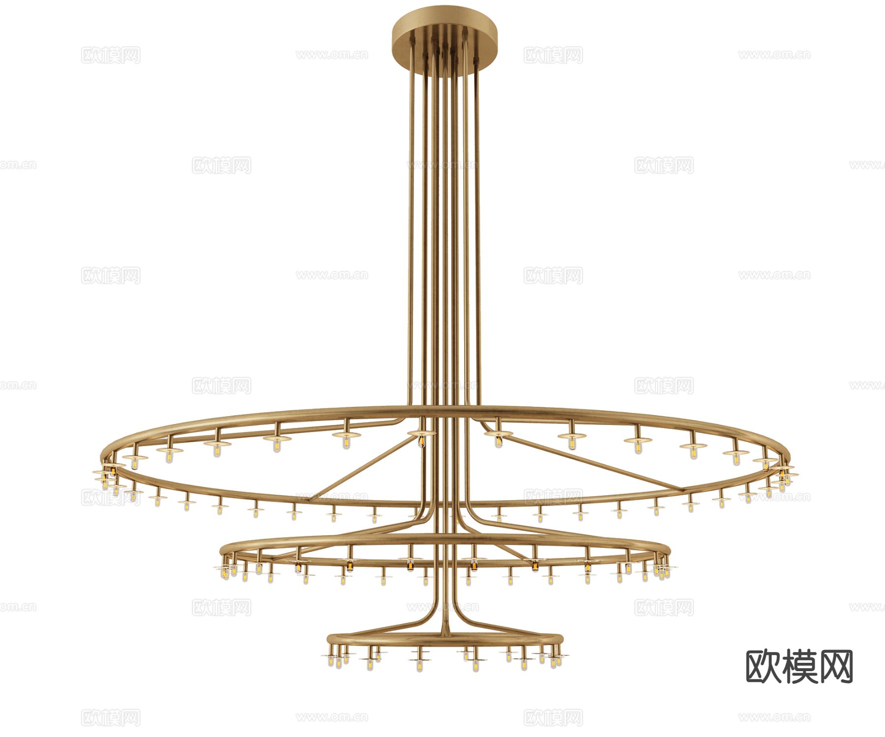 现代多层吊灯 圆环吊灯su模型