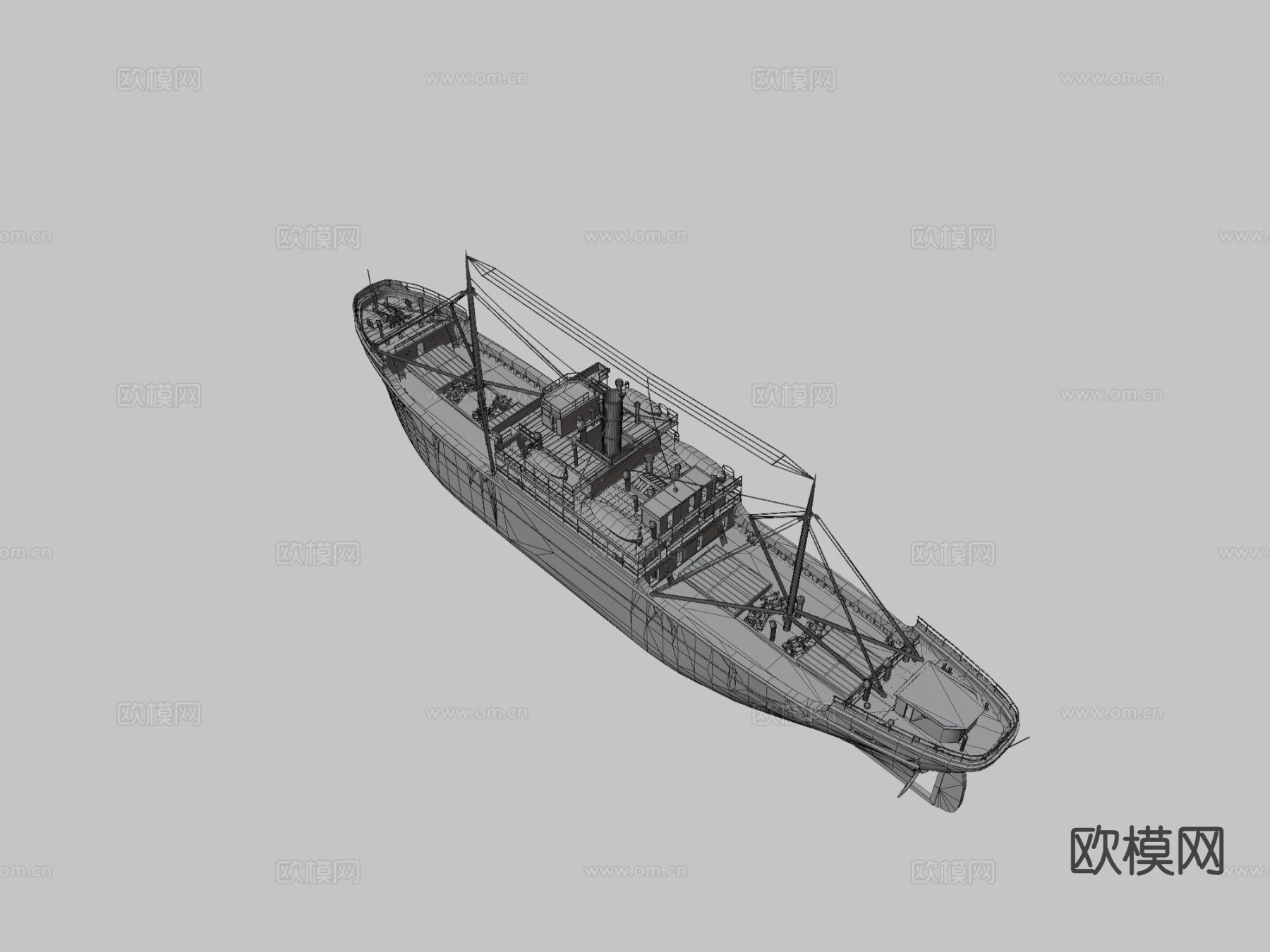 费里斯蒸汽货轮 轮船3d模型