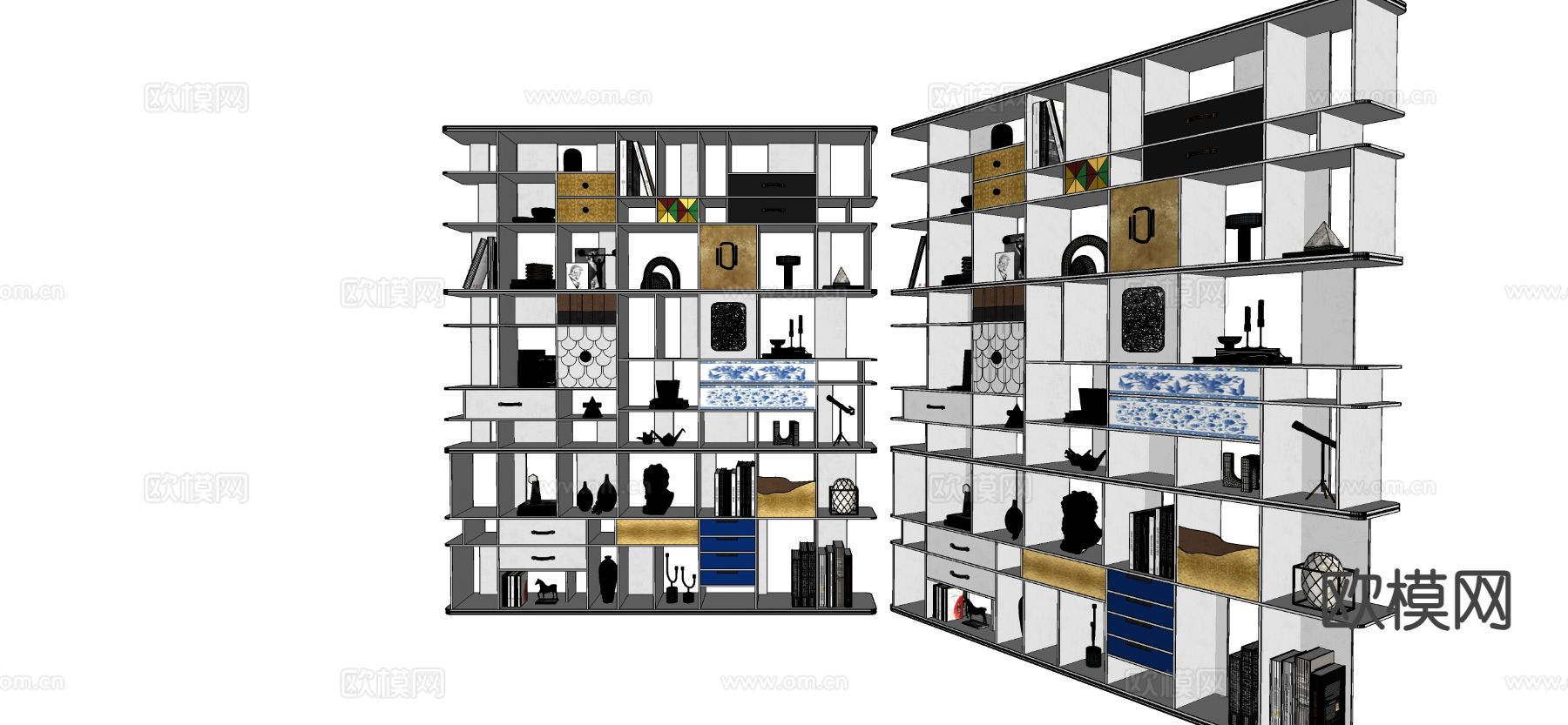 现代装饰架 置物架su模型