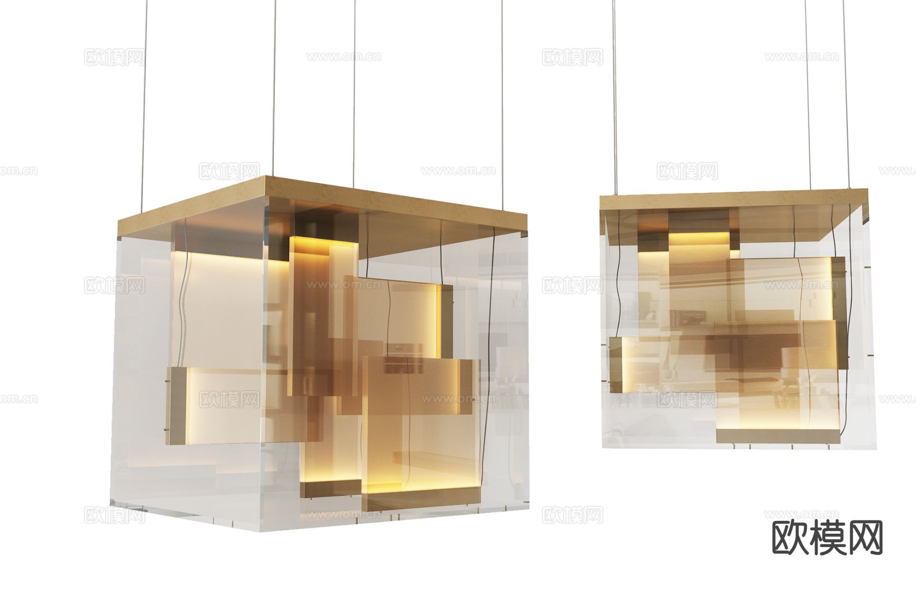 现代吊灯su模型下载（渲染图2）